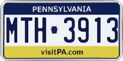 PA license plate MTH3913