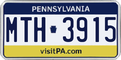 PA license plate MTH3915