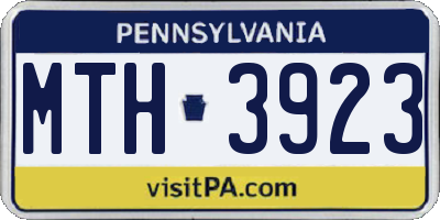 PA license plate MTH3923