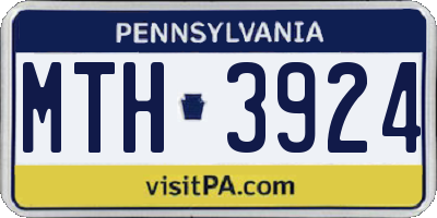 PA license plate MTH3924
