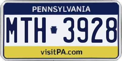 PA license plate MTH3928