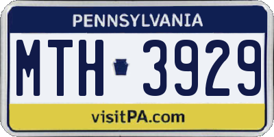 PA license plate MTH3929