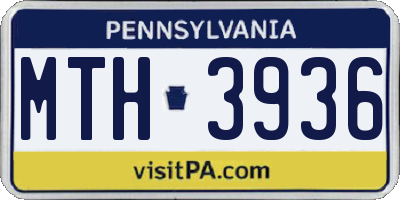 PA license plate MTH3936