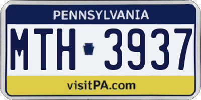PA license plate MTH3937
