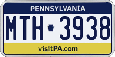 PA license plate MTH3938