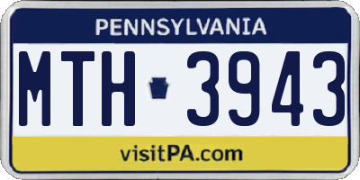 PA license plate MTH3943