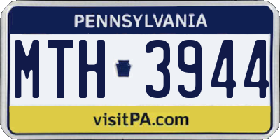 PA license plate MTH3944