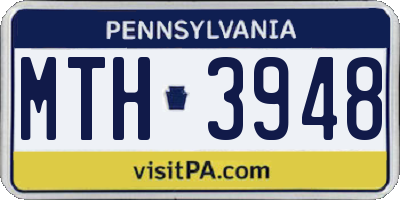 PA license plate MTH3948
