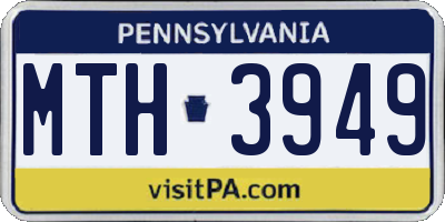 PA license plate MTH3949