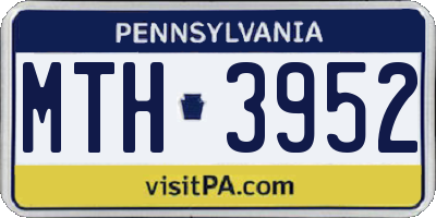 PA license plate MTH3952