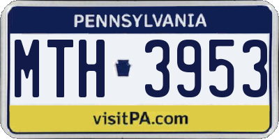PA license plate MTH3953