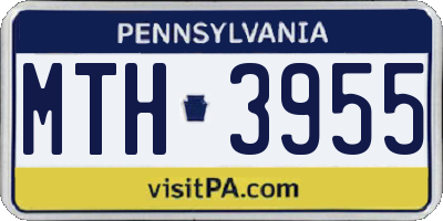 PA license plate MTH3955