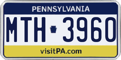 PA license plate MTH3960