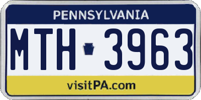 PA license plate MTH3963