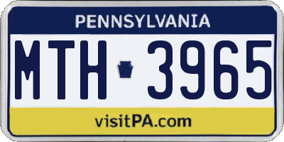 PA license plate MTH3965