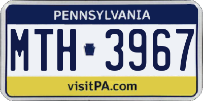 PA license plate MTH3967
