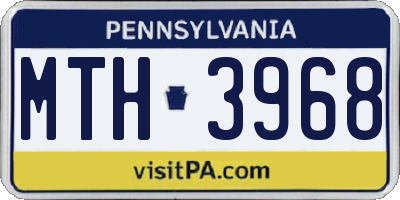 PA license plate MTH3968