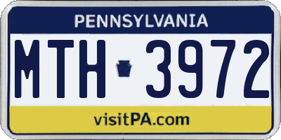 PA license plate MTH3972