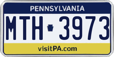 PA license plate MTH3973