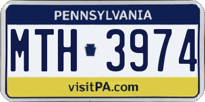 PA license plate MTH3974
