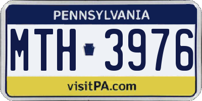 PA license plate MTH3976