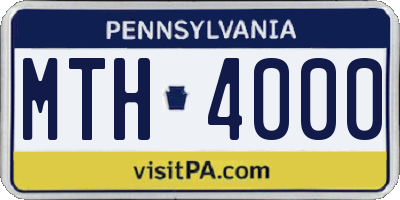 PA license plate MTH4000