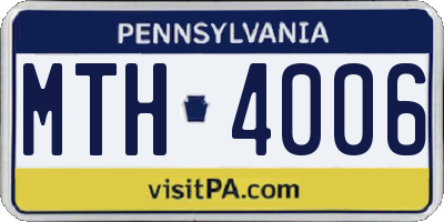 PA license plate MTH4006