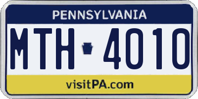 PA license plate MTH4010