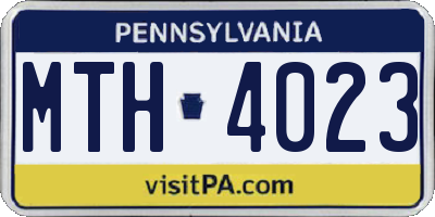 PA license plate MTH4023