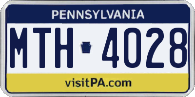PA license plate MTH4028