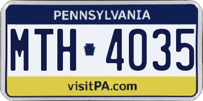 PA license plate MTH4035