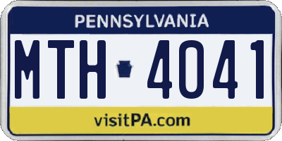 PA license plate MTH4041