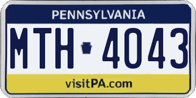 PA license plate MTH4043