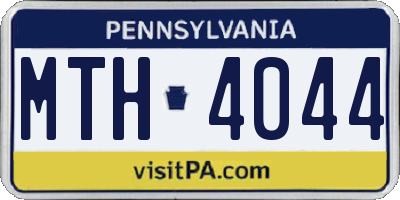 PA license plate MTH4044