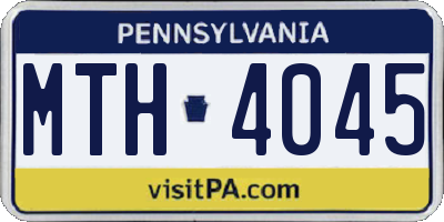 PA license plate MTH4045