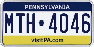 PA license plate MTH4046