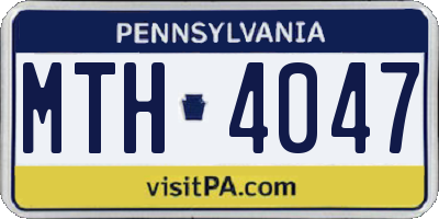 PA license plate MTH4047