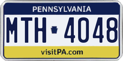 PA license plate MTH4048