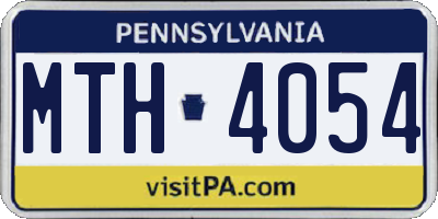 PA license plate MTH4054