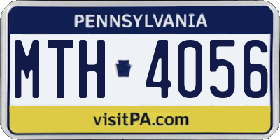 PA license plate MTH4056
