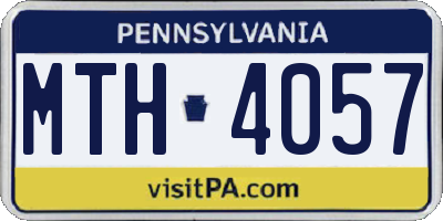 PA license plate MTH4057