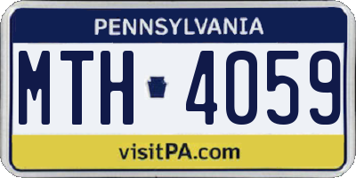 PA license plate MTH4059