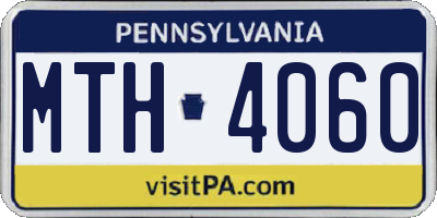 PA license plate MTH4060