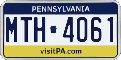 PA license plate MTH4061