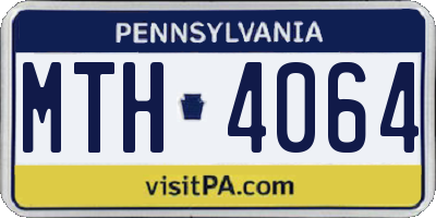 PA license plate MTH4064