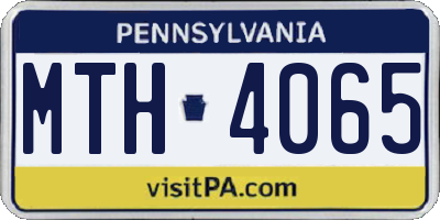 PA license plate MTH4065
