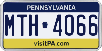 PA license plate MTH4066