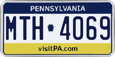 PA license plate MTH4069