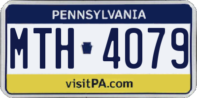 PA license plate MTH4079