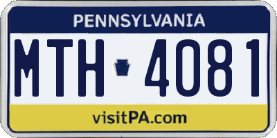 PA license plate MTH4081